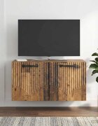 vidaXL Стенно монтиран ТВ шкаф Старо дърво 595 x 31 x 30 см