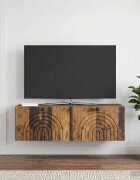 vidaXL Стенно монтиран ТВ шкаф Старо дърво 98 x 31 x 30 см