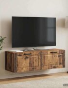 vidaXL Стенно монтиран ТВ шкаф Старо дърво 98 x 31 x 30 см