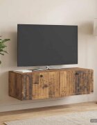 vidaXL Стенно монтиран ТВ шкаф Старо дърво 98 x 41 x 30 см