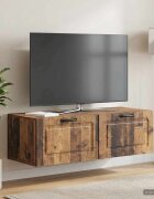 vidaXL Стенно монтиран ТВ шкаф Старо дърво 98 x 41 x 30 см
