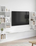 vidaXL Стенно монтирано телевизионно рафтче Бяло 160 x 15 x 94 см