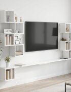 vidaXL Стенно монтирано телевизионно рафтче Бяло 180 x 15 x 94 см