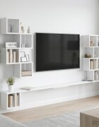 vidaXL Стенно монтирано телевизионно рафтче Бяло 200 x 15 x 94 см