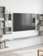 vidaXL Стенно монтирано телевизионно рафтче Сив Сонома