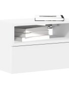 vidaXL Стенно нощно шкафче в бяло 45x26x285 cm