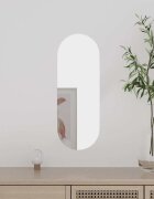 vidaXL Стенно огледало 15x40 см стъкло овално