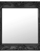 vidaXL Стенно огледало бароков стил 50x50 см черно