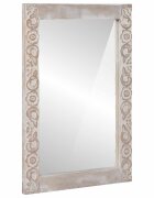vidaXL стеннo огледало Бяло 70 x 50 cm Солидно мангово дърво