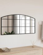 vidaXL Стенно огледало черно 100x50 см арка желязо