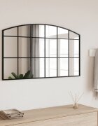vidaXL Стенно огледало черно 100x60 см арка желязо