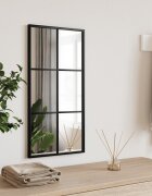 vidaXL Стенно огледало черно 30x60 см правоъгълно желязо