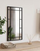 vidaXL Стенно огледало черно 30x60 см правоъгълно желязо