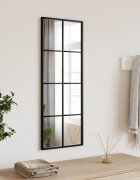 vidaXL Стенно огледало черно 30x80 см правоъгълно желязо