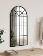 vidaXL Стенно огледало черно 40x80 см арка желязо