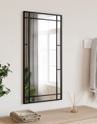vidaXL Стенно огледало черно 40x80 см правоъгълно желязо