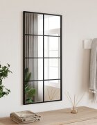 vidaXL Стенно огледало черно 40x80 см правоъгълно желязо