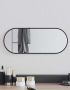 vidaXL Стенно огледало черно 50x20 см овално