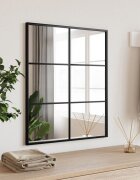 vidaXL Стенно огледало черно 50x60 см правоъгълно желязо