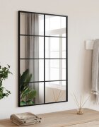 vidaXL Стенно огледало черно 50x80 см правоъгълно желязо