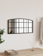vidaXL Стенно огледало черно 60x30 см арка желязо