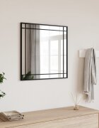 vidaXL Стенно огледало черно 60x60 см квадратно желязо