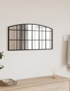 vidaXL Стенно огледало черно 80x40 см арка желязо