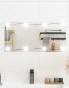 vidaXL Стенно огледало с LED лампи 30x60 см стъкло правоъгълно