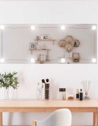 vidaXL Стенно огледало с LED лампи 40x100 см стъкло правоъгълно