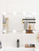 vidaXL Стенно огледало с LED лампи 40x60 см стъкло правоъгълно