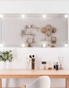 vidaXL Стенно огледало с LED лампи 50x100 см стъкло правоъгълно