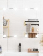 vidaXL Стенно огледало с LED лампи 50x60 см стъкло правоъгълно