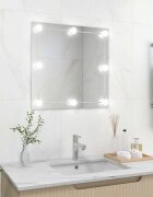 vidaXL Стенно огледало с LED лампи квадратно стъкло