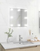 vidaXL Стенно огледало с LED лампи квадратно стъкло