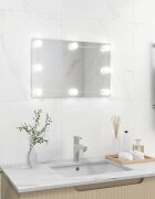 vidaXL Стенно огледало с LED лампи правоъгълно стъкло