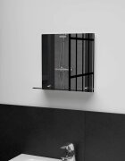 vidaXL Стенно огледало с рафт 30x30 см закалено стъкло