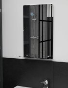 vidaXL Стенно огледало с рафт 30x50 см закалено стъкло
