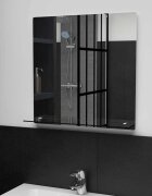 vidaXL Стенно огледало с рафт 50x50 см закалено стъкло