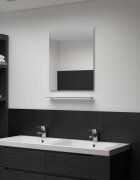 vidaXL Стенно огледало с рафт 50x60 см закалено стъкло