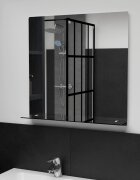 vidaXL Стенно огледало с рафт 60x60 см закалено стъкло