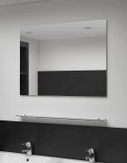 vidaXL Стенно огледало с рафт 80x60 см закалено стъкло