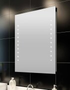vidaXL Стенно огледало за баня със LED светлини 60 x 80 см (Д х В)