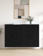 vidaXL Стенно шкафче 2 бр. Черния дъб 695 x 34 x 90 см