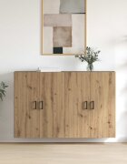 vidaXL Стенно шкафче 2 бр. Дъб 695 x 34 x 90 см Инженерна дървесина