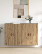 vidaXL Стенно шкафче 2 бр. Дъб 695 x 34 x 90 см Инженерна дървесина