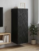 vidaXL Стенно шкафче 33 x 345 x 90 см Инженерна дървесина Черно