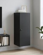 vidaXL Стенно шкафче 33 x 345 x 90 см Инженерна дървесина Черно