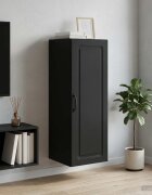 vidaXL Стенно шкафче 33 x 345 x 90 см Инженерна дървесина Черно