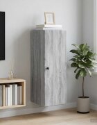 vidaXL Стенно шкафче 33 x 345 x 90 см Инженерна дървесина Сив Сонома