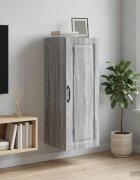 vidaXL Стенно шкафче 33 x 345 x 90 см Инженерна дървесина Сив Сонома